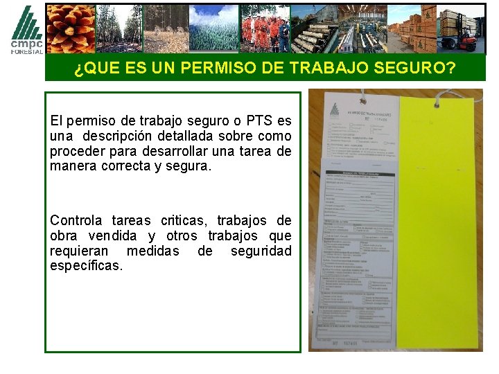 ¿QUE ES UN PERMISO DE TRABAJO SEGURO? El permiso de trabajo seguro o PTS