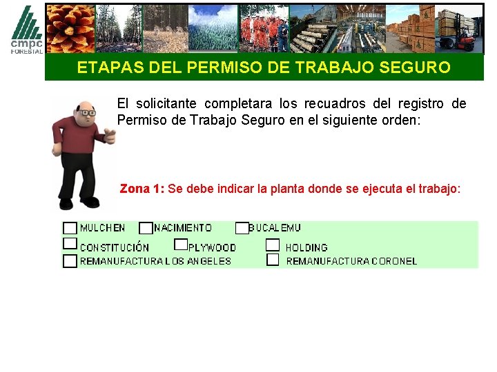 ETAPAS DEL PERMISO DE TRABAJO SEGURO El solicitante completara los recuadros del registro de