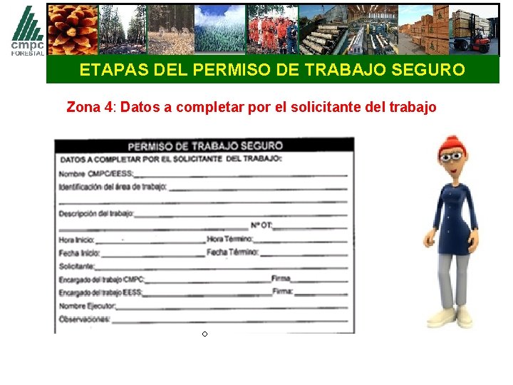 ETAPAS DEL PERMISO DE TRABAJO SEGURO Zona 4: Datos a completar por el solicitante