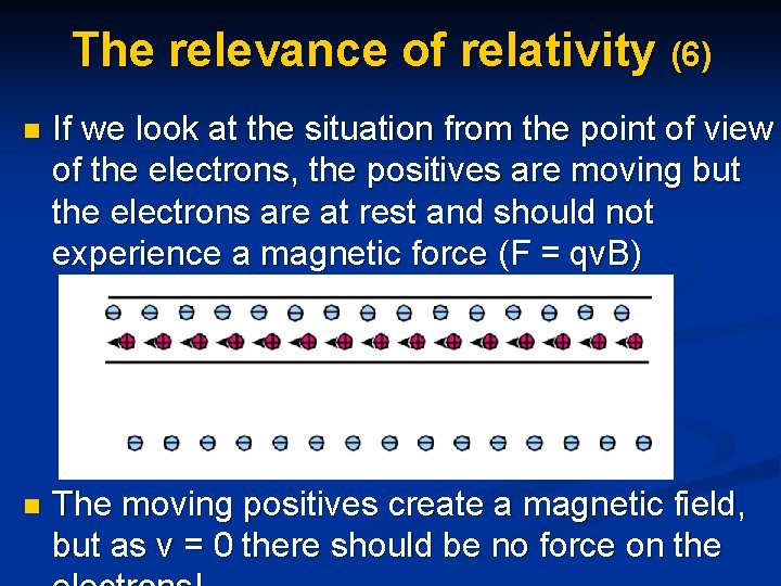 The relevance of relativity (6) n If we look at the situation from the