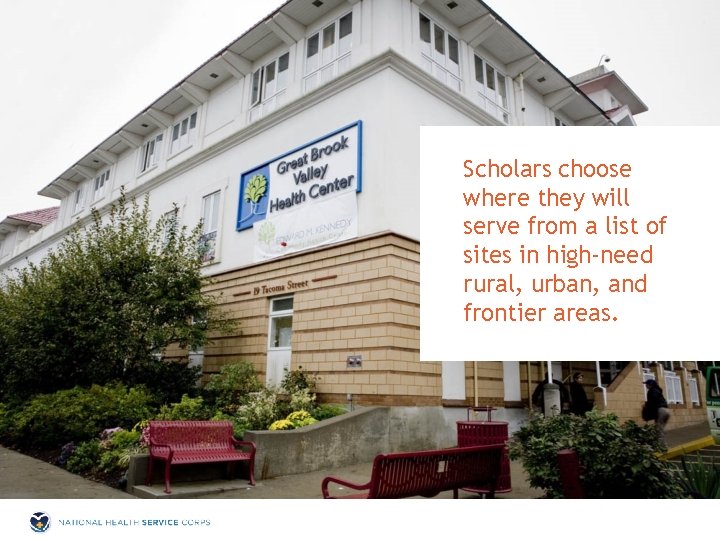 Scholars choose where they will serve from a list of sites in high-need rural,