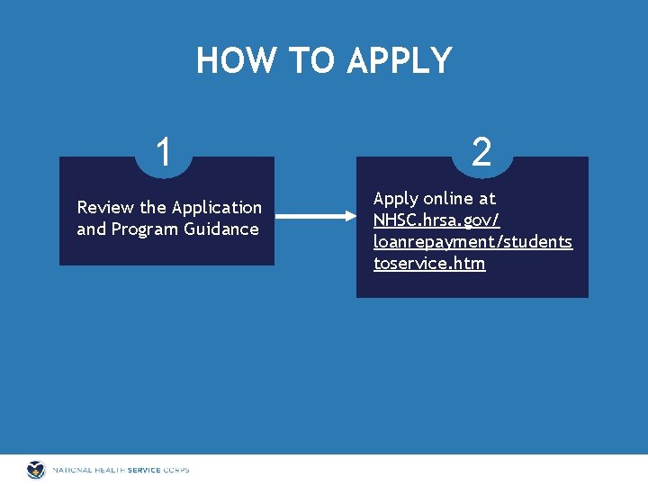 HOW TO APPLY 1 Review the Application and Program Guidance 2 Apply online at