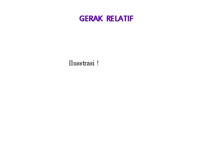 GERAK RELATIF Ilusstrasi ! 