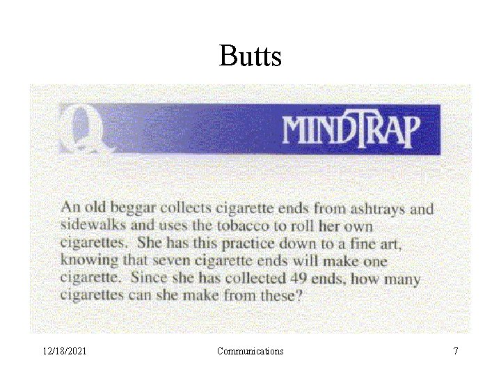Butts 12/18/2021 Communications 7 