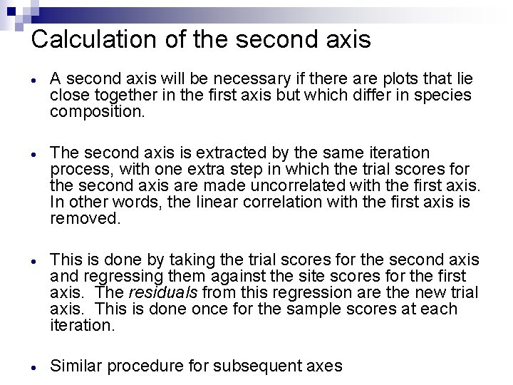 Calculation of the second axis · A second axis will be necessary if there