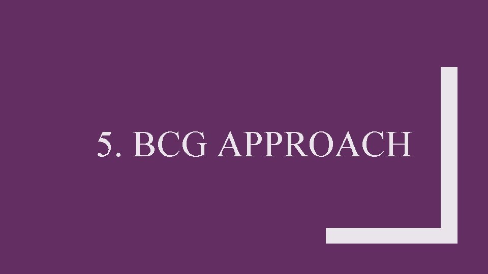 5. BCG APPROACH 