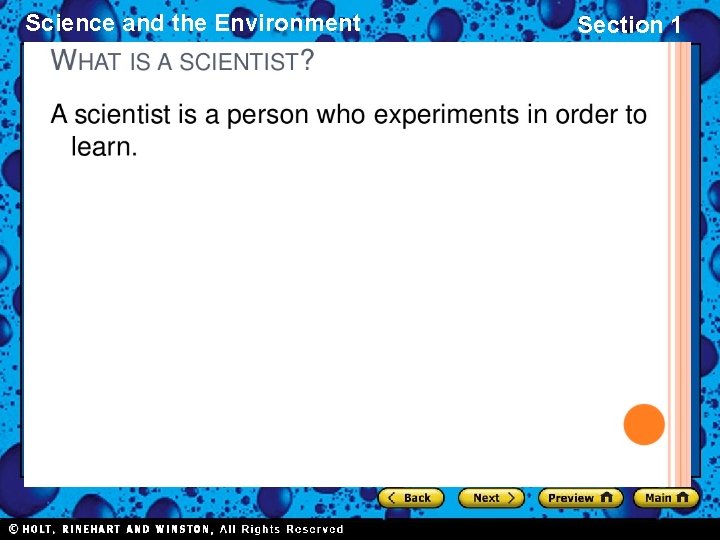 Science and the Environment Section 1 