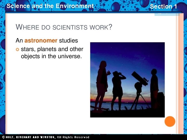 Science and the Environment Section 1 