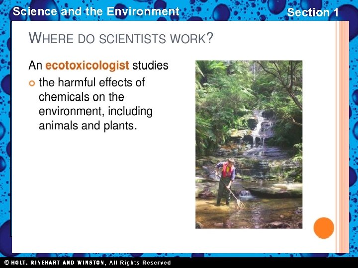 Science and the Environment Section 1 