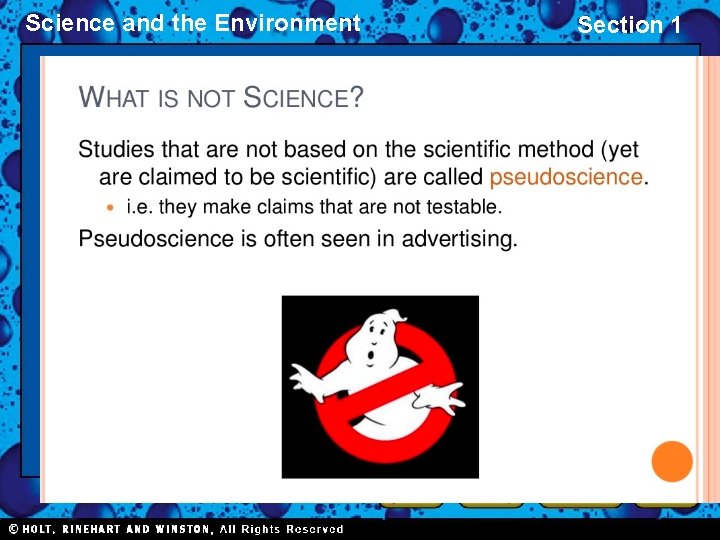 Science and the Environment Section 1 