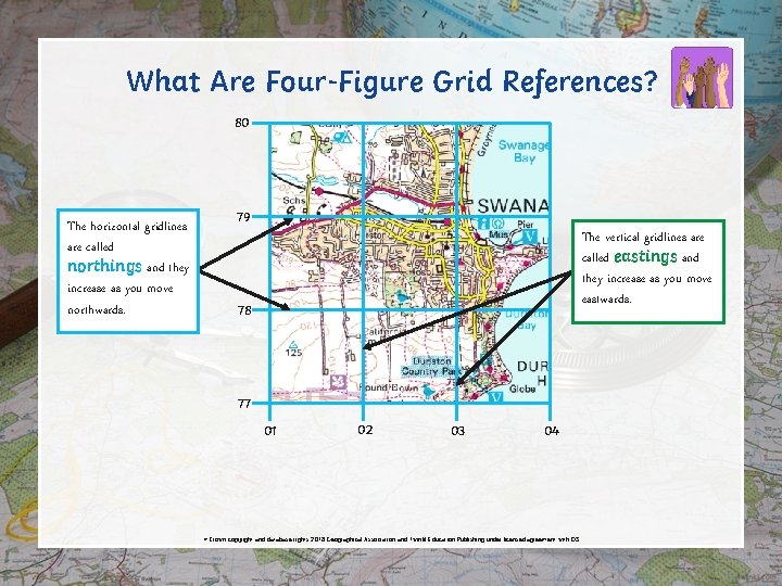 What Are Four-Figure Grid References? 80 The horizontal gridlines are called northings and they