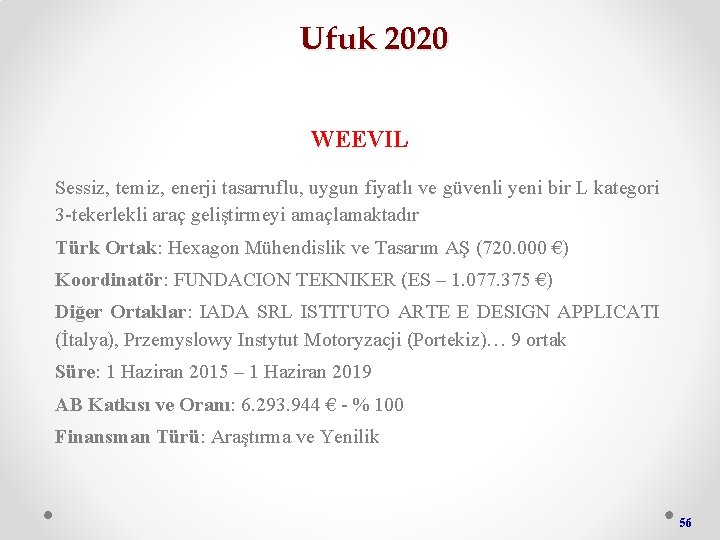 Ufuk 2020 WEEVIL Sessiz, temiz, enerji tasarruflu, uygun fiyatlı ve güvenli yeni bir L