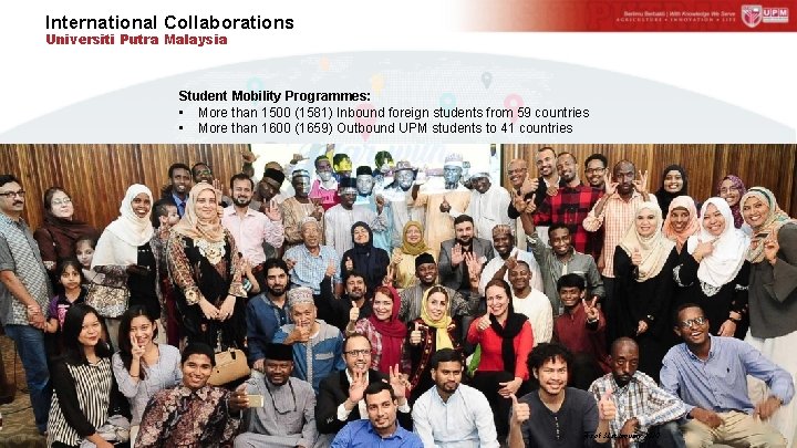 International Collaborations Universiti Putra Malaysia Student Mobility Programmes: • More than 1500 (1581) Inbound