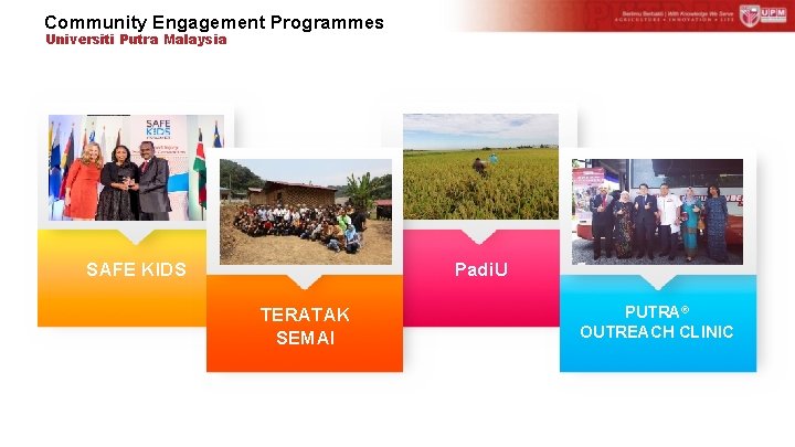 Community Engagement Programmes Universiti Putra Malaysia SAFE KIDS Padi. U TERATAK SEMAI PUTRA® OUTREACH