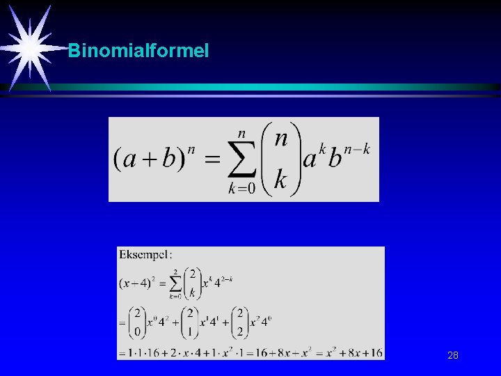 Binomialformel 28 