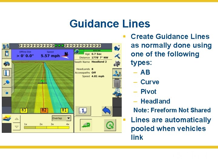 Guidance Lines § Create Guidance Lines as normally done using one of the following