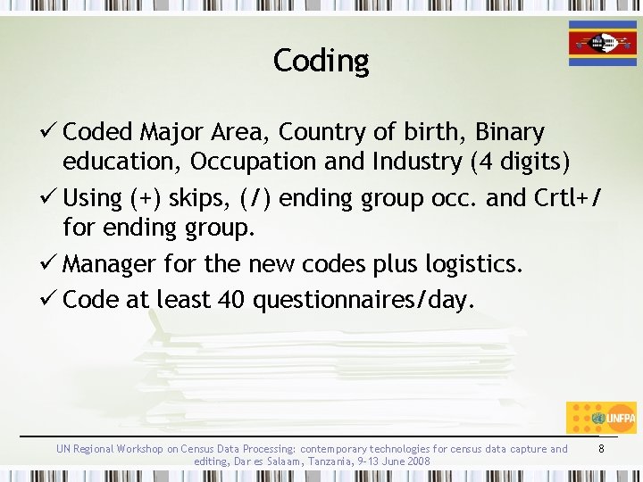 Coding ü Coded Major Area, Country of birth, Binary education, Occupation and Industry (4