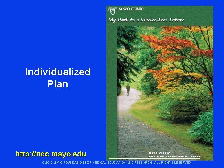 Individualized Plan http: //ndc. mayo. edu © 2010 MAYO FOUNDATION FOR MEDICAL EDUCATION AND