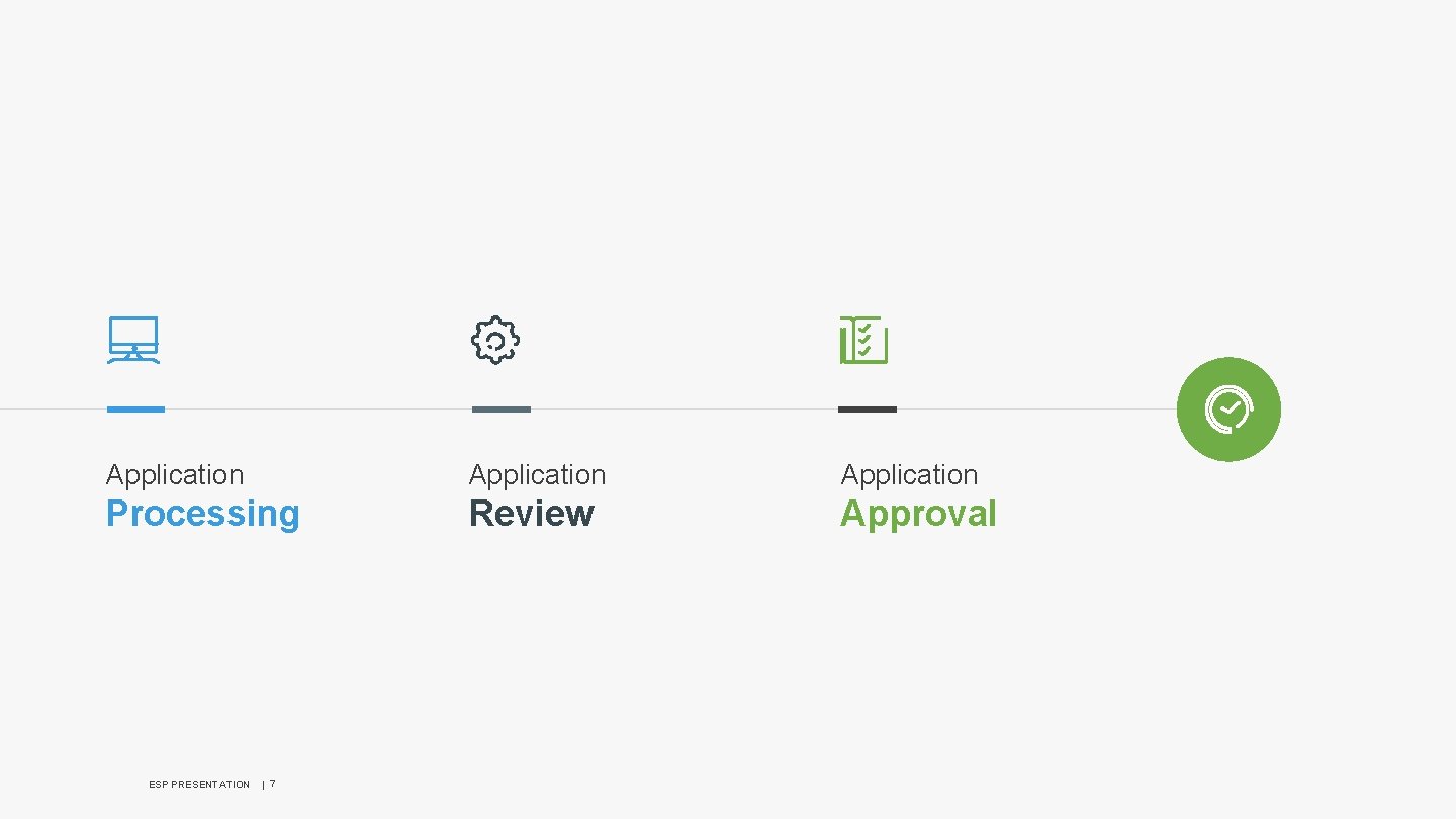 Application Processing Review Approval ESP PRESENTATION | 7 