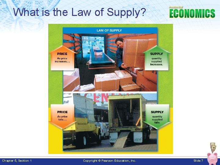 What is the Law of Supply? Chapter 5, Section 1 Copyright © Pearson Education, What is the Law of Supply? Chapter 5, Section 1 Copyright © Pearson Education,