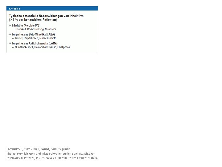 Lommatzsch, Marek; Buhl, Roland; Korn, Stephanie Therapie von leichtem und mittelschwerem Asthma bei Erwachsenen