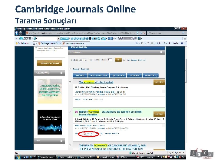 Cambridge Journals Online Tarama Sonuçları 