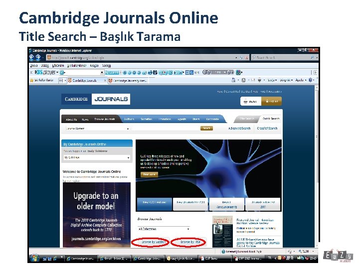 Cambridge Journals Online Title Search – Başlık Tarama 