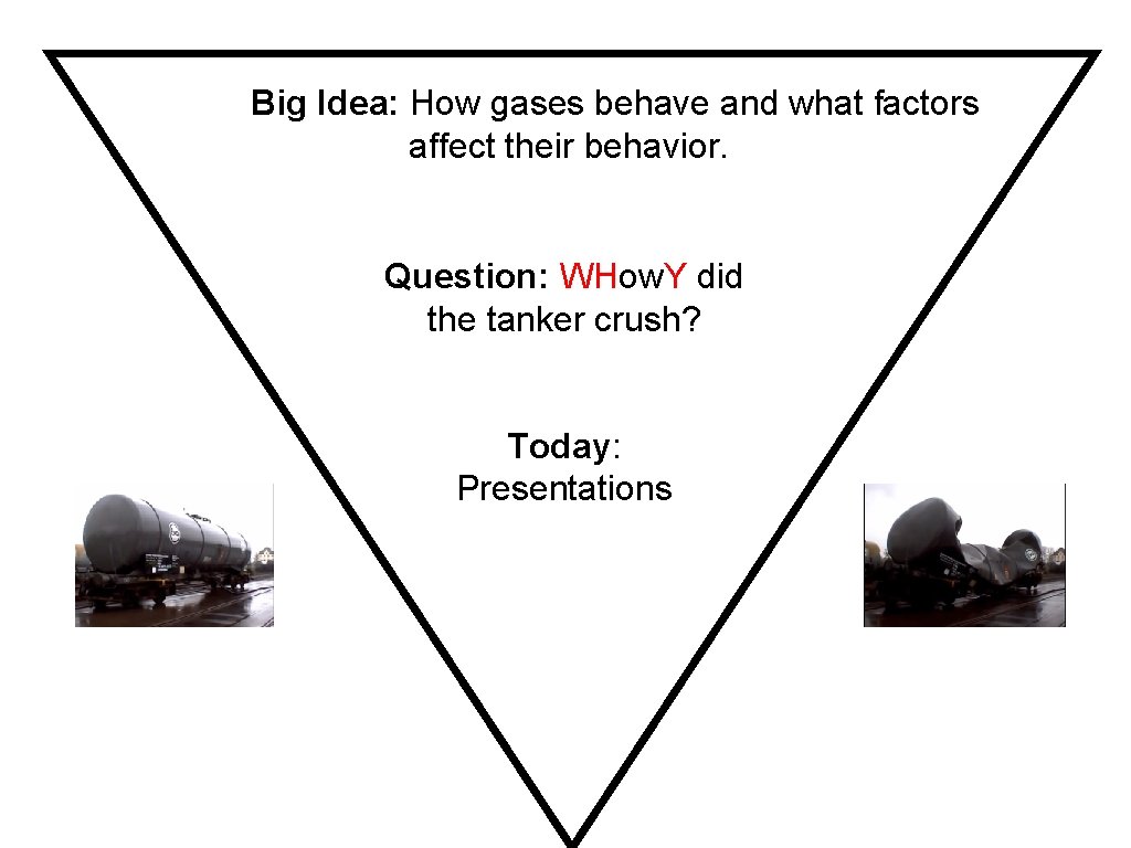 Big Idea: How gases behave and what factors affect their behavior. Question: WHow. Y