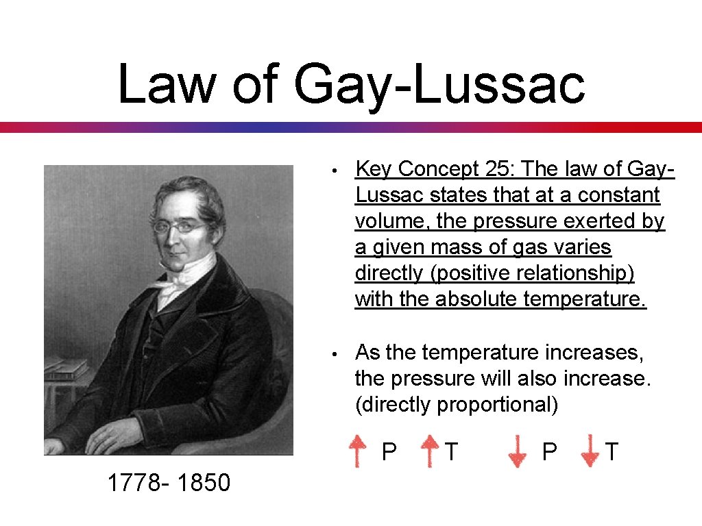 Law of Gay-Lussac • Key Concept 25: The law of Gay. Lussac states that