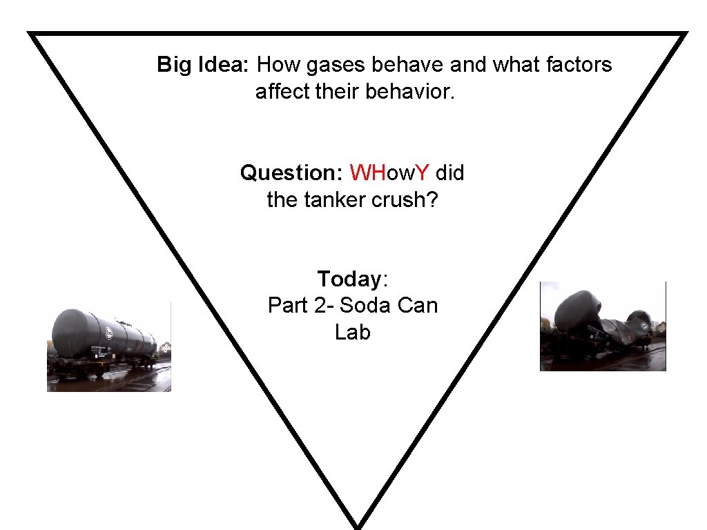 Big Idea: How gases behave and what factors affect their behavior. Question: WHow. Y