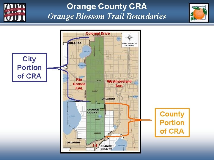 Orange County CRA Orange Blossom Trail Boundaries Colonial Drive City Portion of CRA Rio