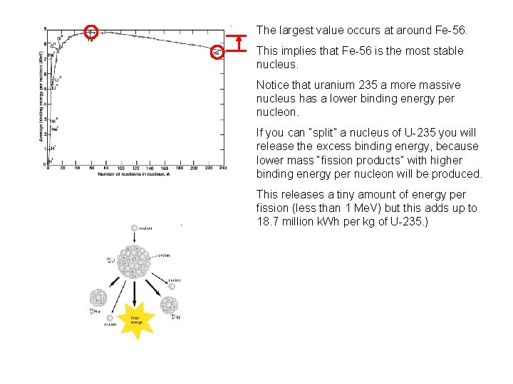 The largest value occurs at around Fe-56. This implies that Fe-56 is the most