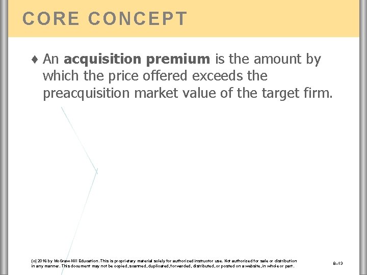 CORE CONCEPT ♦ An acquisition premium is the amount by which the price offered