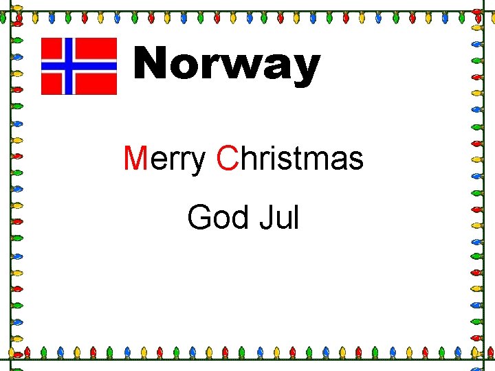 Norway Merry Christmas God Jul 