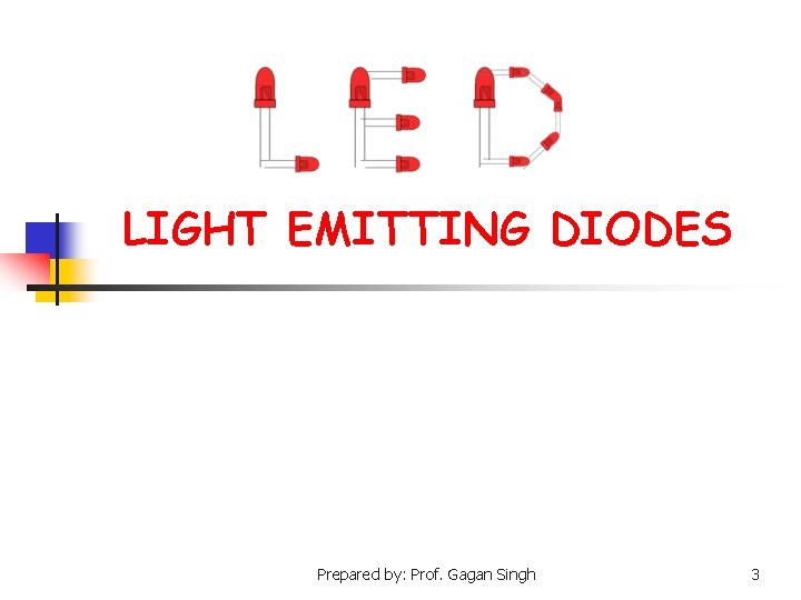 LIGHT EMITTING DIODES Prepared by: Prof. Gagan Singh 3 