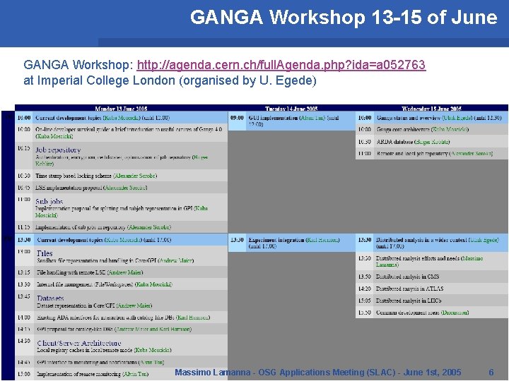 GANGA Workshop 13 -15 of June GANGA Workshop: http: //agenda. cern. ch/full. Agenda. php?