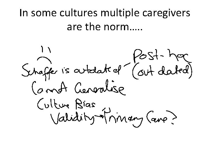 In some cultures multiple caregivers are the norm…. . 