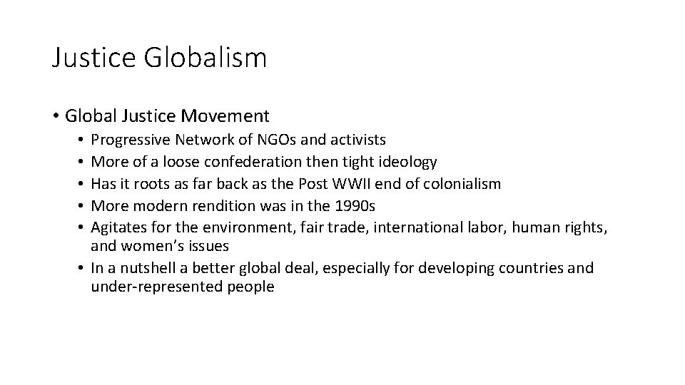 Justice Globalism • Global Justice Movement Progressive Network of NGOs and activists More of