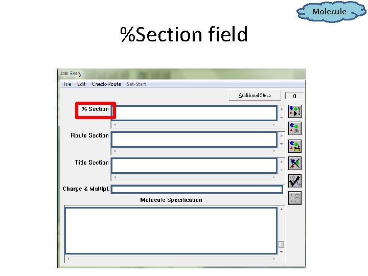 Molecule %Section field 