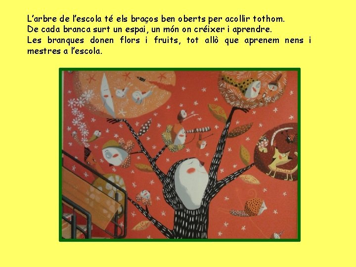 L’arbre de l’escola té els braços ben oberts per acollir tothom. De cada branca