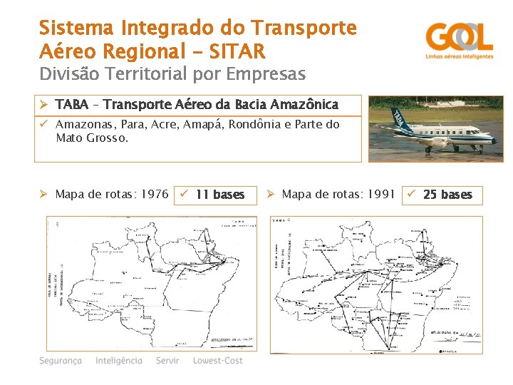 Sistema Integrado do Transporte Aéreo Regional - SITAR Divisão Territorial por Empresas Ø TABA