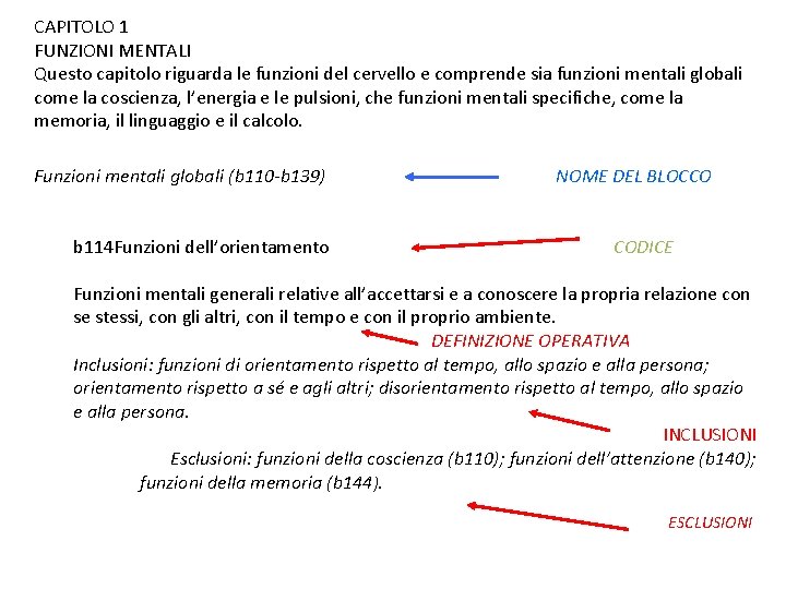 CAPITOLO 1 FUNZIONI MENTALI Questo capitolo riguarda le funzioni del cervello e comprende sia