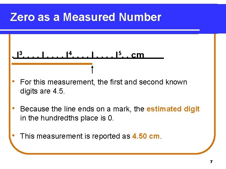 Zero as a Measured Number. l 3. . . . l 4. . .
