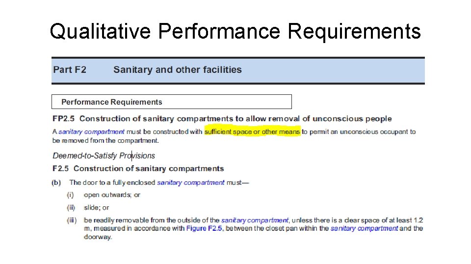 Qualitative Performance Requirements 