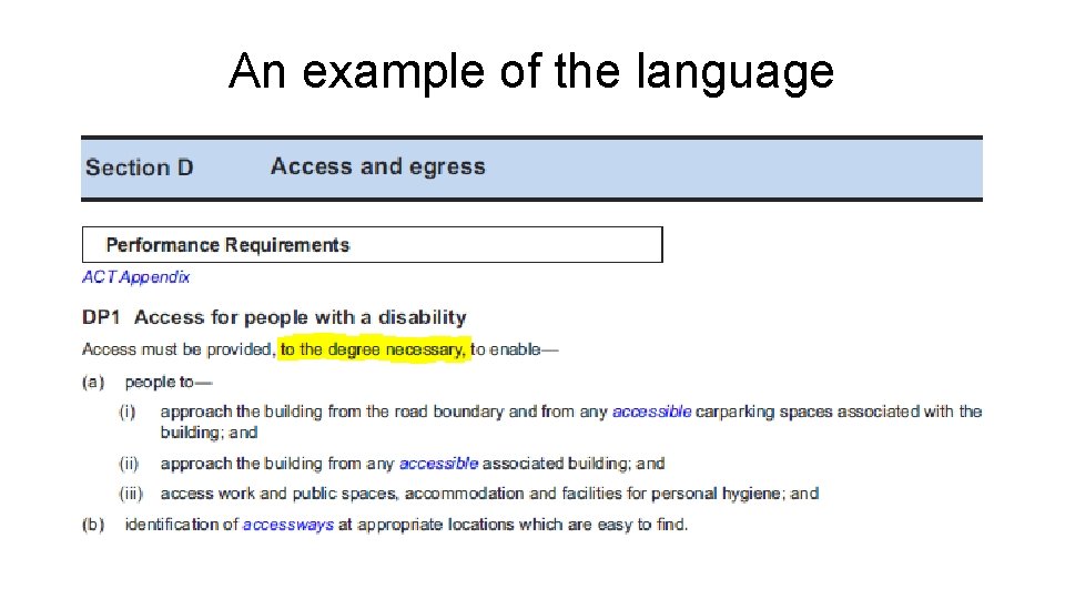 An example of the language 