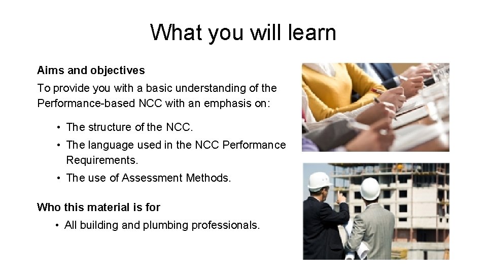 What you will learn Aims and objectives To provide you with a basic understanding