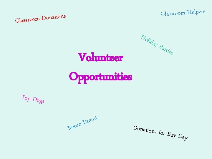 Classroom Helpers tions a n o D m o o r s s a