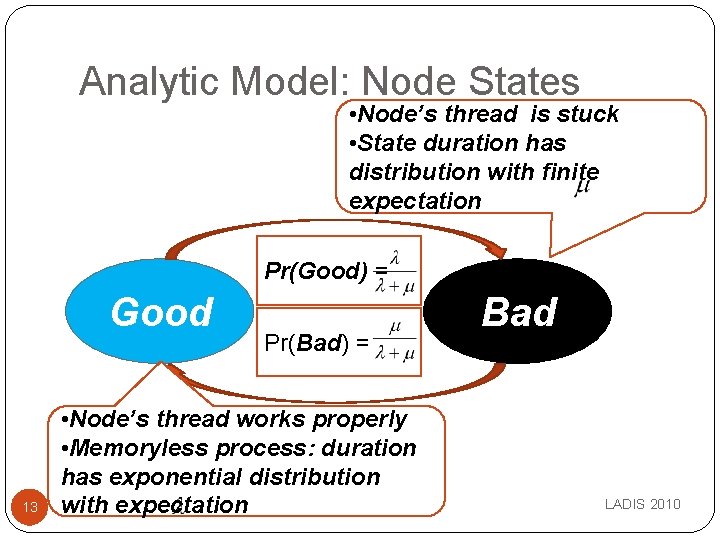 Analytic Model: Node States • Node’s thread is stuck • State duration has distribution