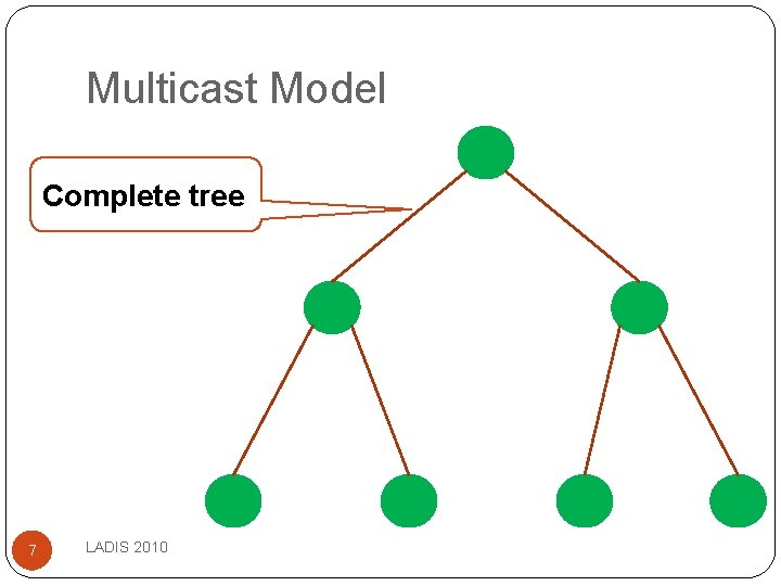 Multicast Model Complete tree 7 LADIS 2010 