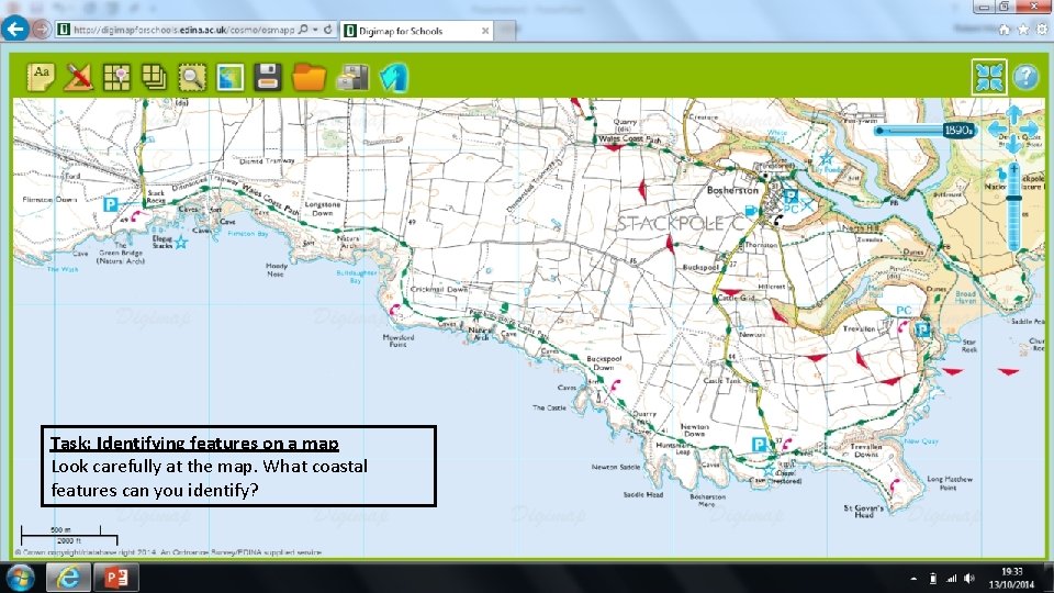 Task: Identifying features on a map Look carefully at the map. What coastal features